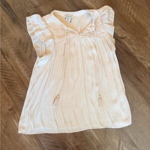 Rachel Zoe Cream Ruffle Sleeve Blouse